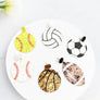 GLITTER LEATHER SPORTS BALL POST EARRING