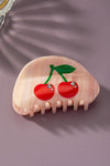 Acetate cherry hair claw clip