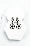 THREE DROP SPORTS BALL ACRYLIC POST EARRING