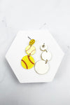 THREE DROP SPORTS BALL ACRYLIC POST EARRING