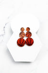 THREE DROP SPORTS BALL ACRYLIC POST EARRING