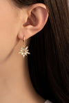 baguette cut rhinestone star charm earrings