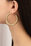 Mesh chain hoop earrings