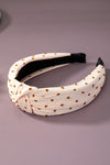 knotted fabric headbands with embroidered dots