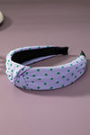 knotted fabric headbands with embroidered dots