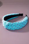 knotted fabric headbands with embroidered dots