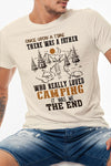 There Was a Father Really Loved Camping Graphic Tee, Round Neck Perfect Gift For Men