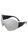 Fashion Rimless Oversized Wraparound Sunglasses