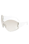 Fashion Rimless Oversized Wraparound Sunglasses