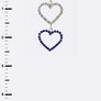 Patriot Color Rhinestone Heart Drop Earrings
