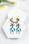 SPORTS BALL UNIFORM ACRYLIC DROP HOOK EARRING