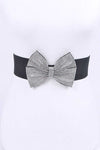 Rhinestone Bowtie Elastic Belt