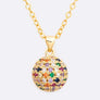 Mix Color CZ Disco Ball Pendant Necklace