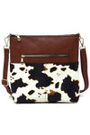 Leopard Cow Flower Pocket Crossbody Bag