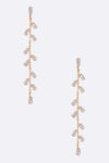 CZ Leaf Drop Delicate Earrings