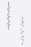 CZ Leaf Drop Delicate Earrings