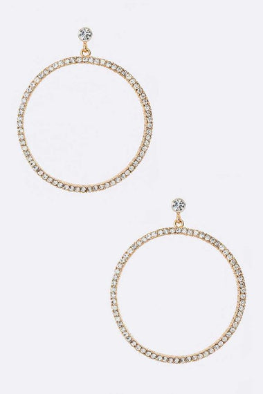Crystal Circle Drop Earrings