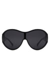 Oversize Oval Retro Curved Round Sunglasses