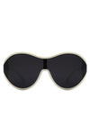 Oversize Oval Retro Curved Round Sunglasses