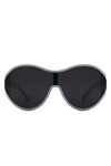 Oversize Oval Retro Curved Round Sunglasses