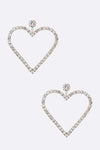 Crystal Heart Drop Earrings