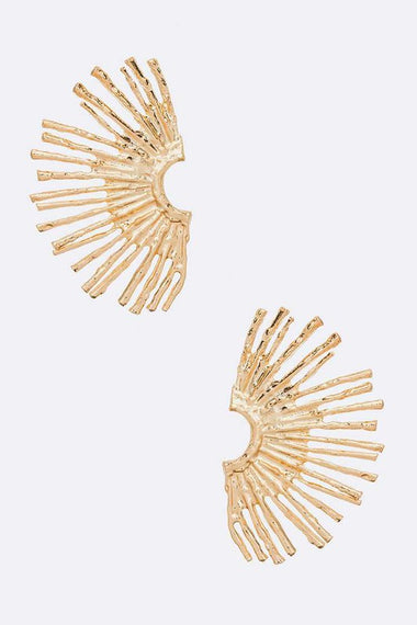 Metal Iconic Textured Earrings