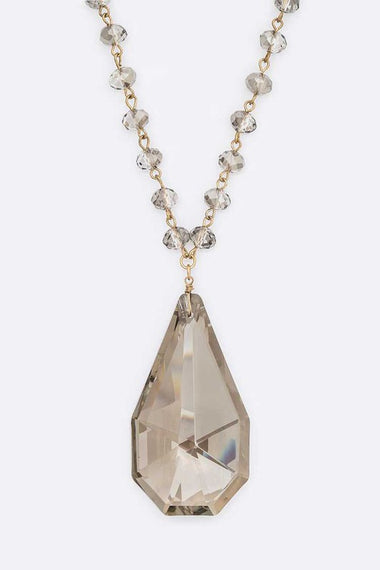 Large Teardrop Long Pendant Necklace