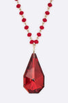 Large Teardrop Long Pendant Necklace