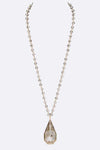 Large Teardrop Long Pendant Necklace