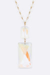 Crystal Teardrop Long Pendant Necklace