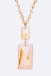 Crystal Teardrop Long Pendant Necklace