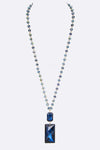 Crystal Teardrop Long Pendant Necklace