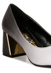 Harlow Metallic Accent Block Heel Pumps