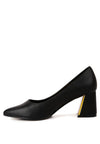 Casey Metallic Detail Block Heel Pumps