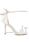Delancy Bow Detail Lace Stiletto Sandals