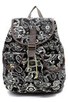 Paisley Printed Canvas Backpack