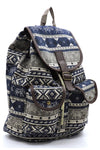 Tribal Printed Canvas Backpack