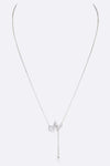 CZ Butterfly Chain Drop Pendant Necklace