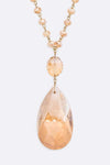 Large Crystal Teardrop Pendant Long Necklace