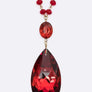 Large Crystal Teardrop Pendant Long Necklace
