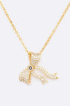 Cubic Zirconia Bow Tie Pendant Necklace