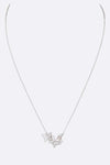 Cubic Zirconia Butterfly Pendant Necklace