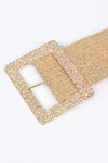 Plus Size Faux Straw Elastic Belt