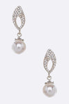 Pearl Drop Bridal Dangle Earrings