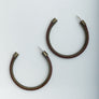 Leather Hoop Earrings With Brass Accent