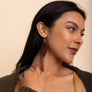 Engraved Leaf Drop Earrings - Rustic Leather Style