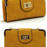Fashion Turn Lock Crossbody Wallet