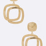 Double Square Drop Iconic Clip On Earrings