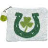 CLOVER IN HORSESHOE  Beaded Coin Purse LAC-CP-1331