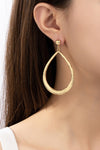 Textured teardrop hoop earrings